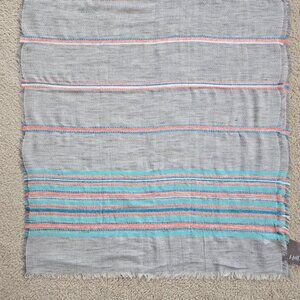 NWT J. Jill Lightweight Summer Scarf Grey Pink Blue